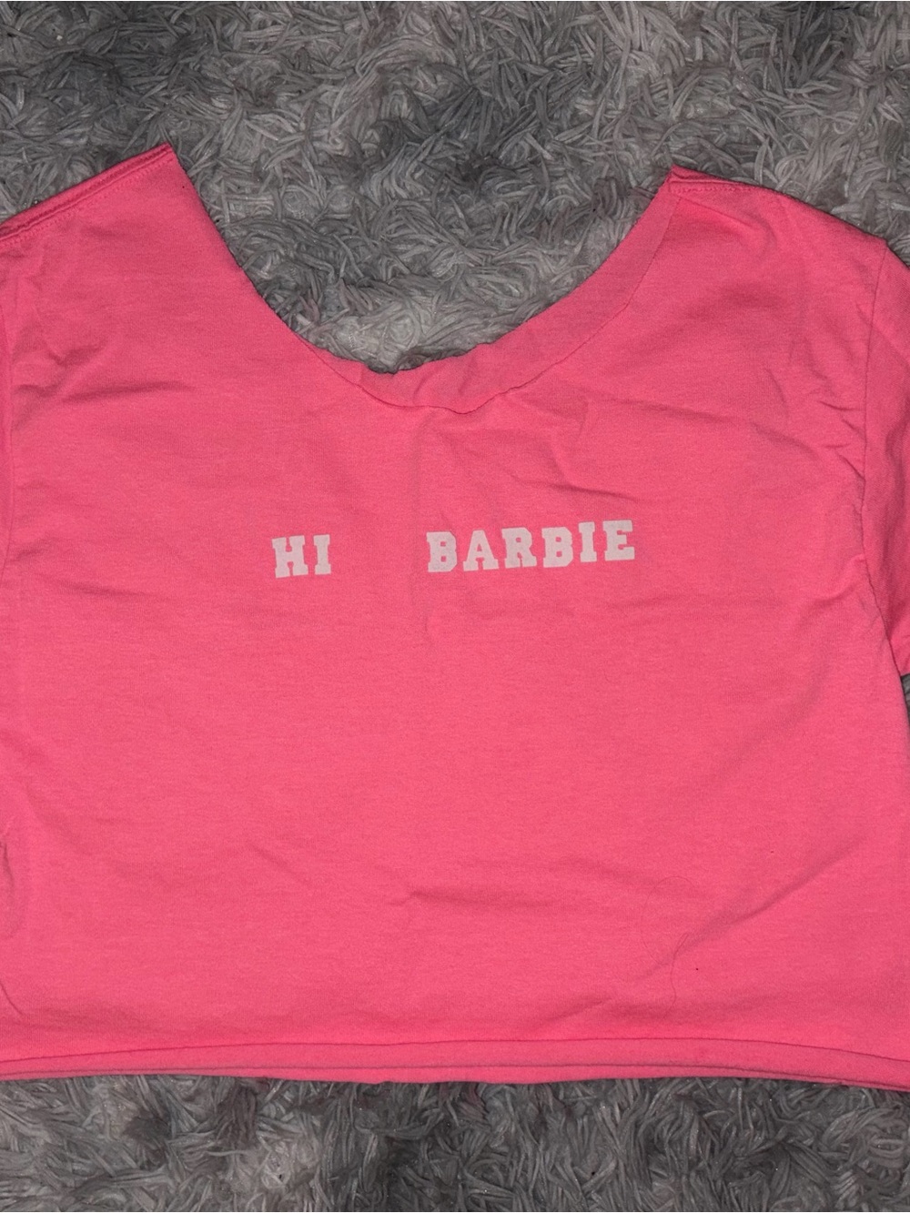 Barbie Pink Crop Top - 'Hi Barbie' Graphic